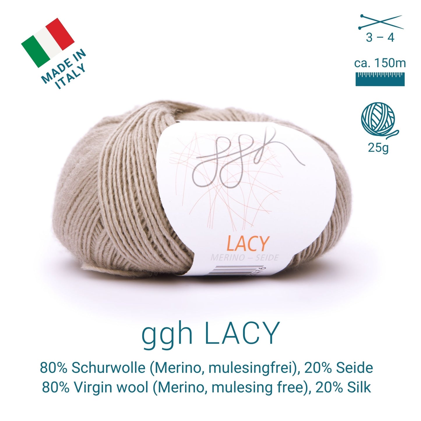 ggh Lacy | Set mit 4 x 25g (insg. 100g) - 019 - Beige