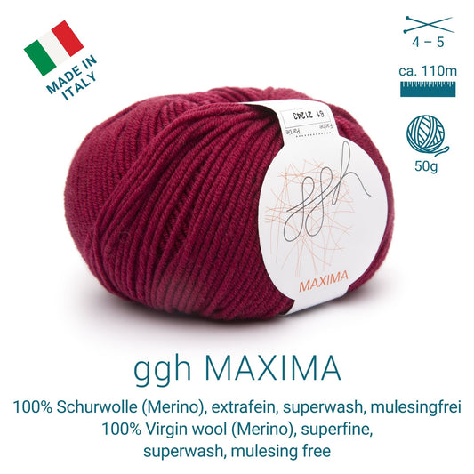 ggh Maxima | Merinowolle | 110m/50g | 061 - Blutrot