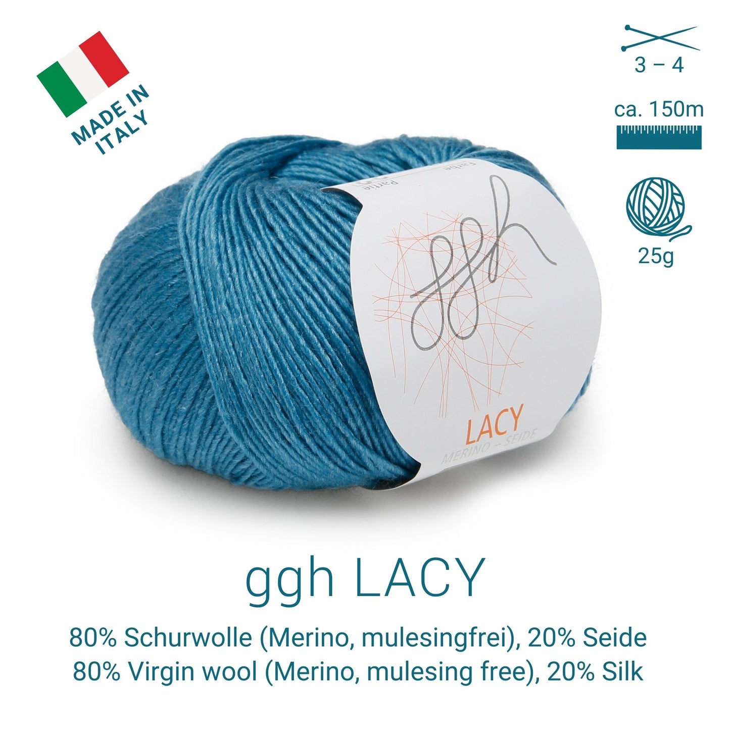 ggh Lacy | Set mit 4 x 25g (insg. 100g) - 022 - Türkis