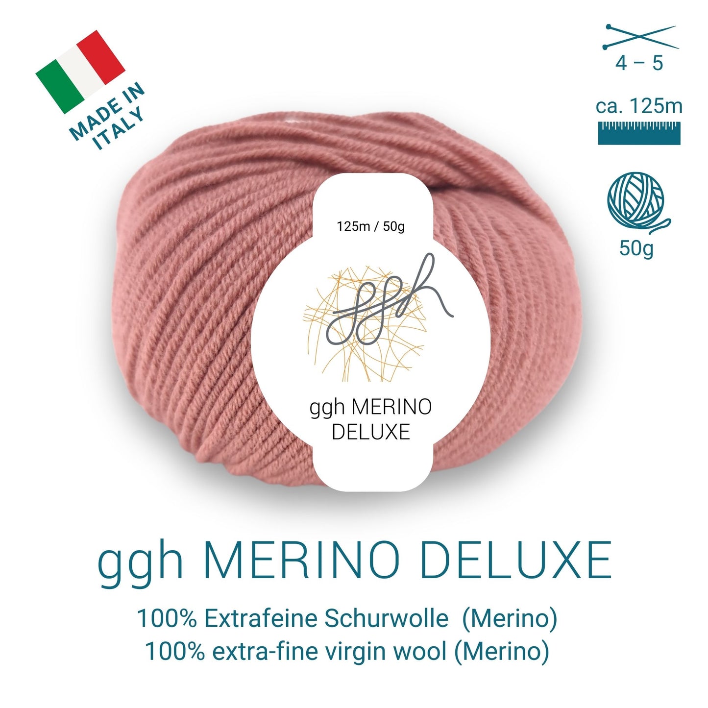 ggh Merino Deluxe - 300g Set (6x50g) - 013 - Rosenholz