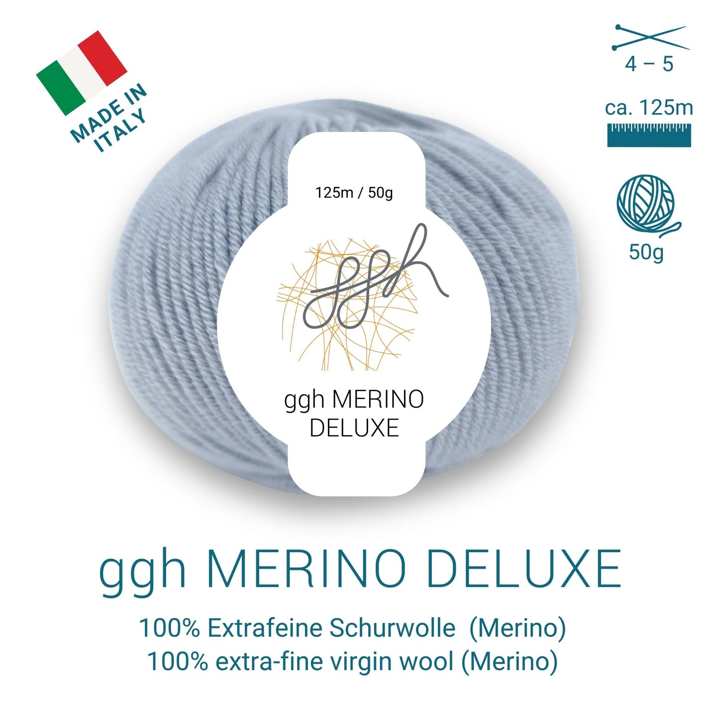 ggh Merino Deluxe - 300g Set (6x50g) - 006 - Hellgrau