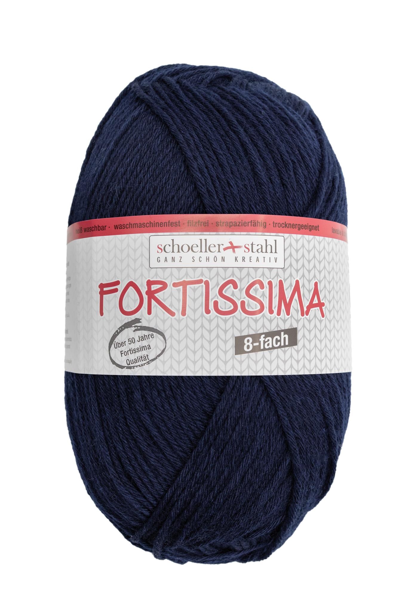 Fortissima 8-fach Sockenwolle 150g | Farbe 8040 - NACHTBLAU