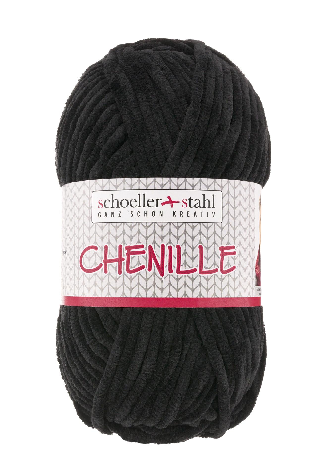 CHENILLE Wolle | 100g | Farbe 15 - Schwarz