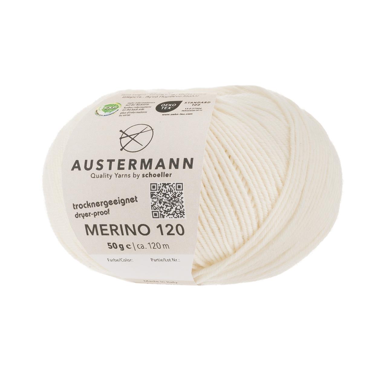 Austermann Merino 120 | Merino wool 120m/50g | Colour 110 - natural