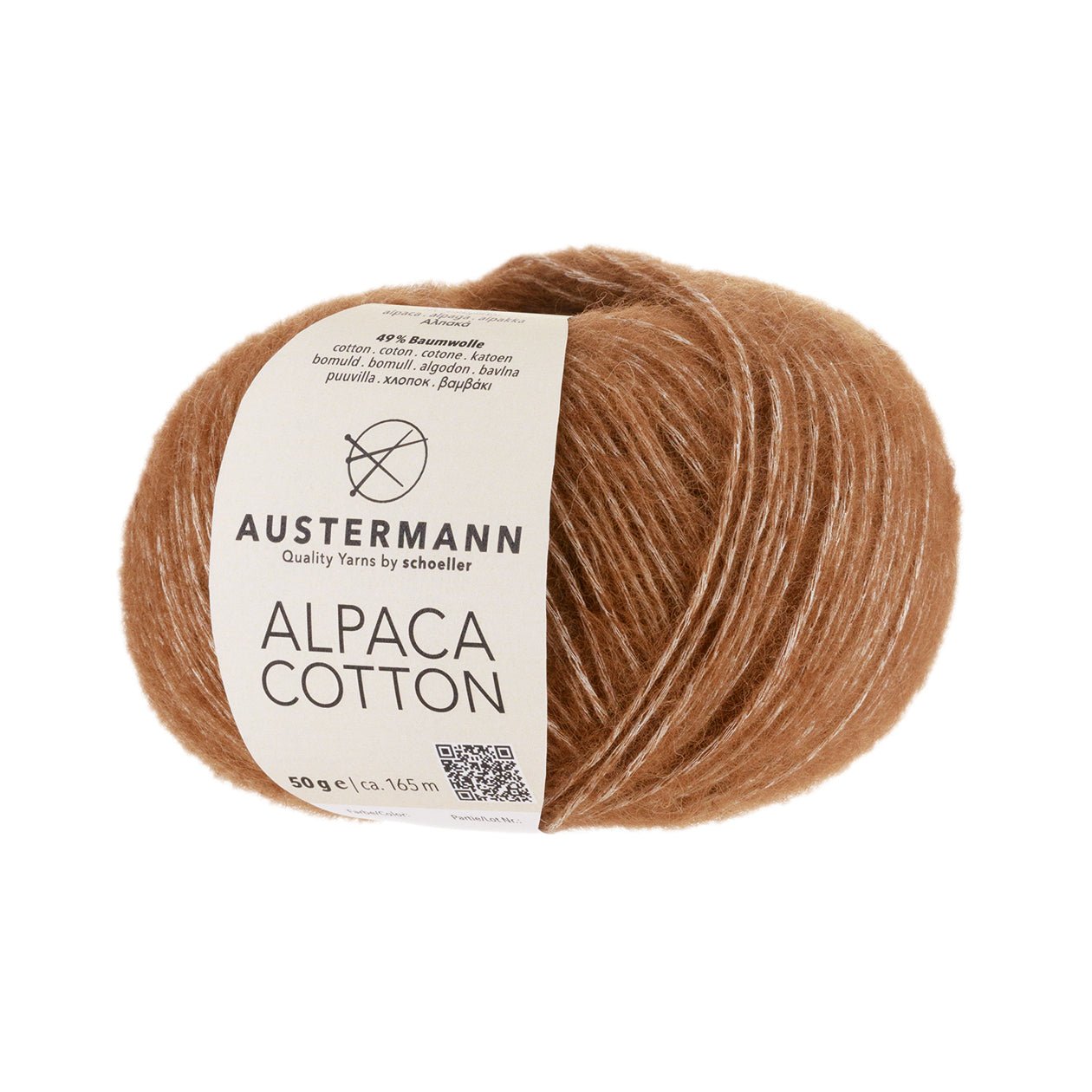 Alpaca Cotton | 165 M - 50 G | 02 - Haselnuss - Strickwolle - Handarbeiten - 1