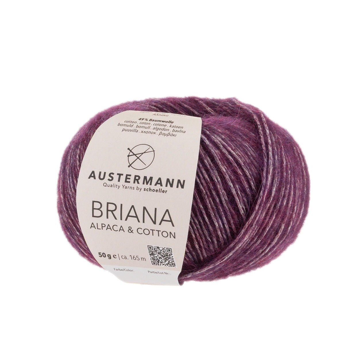 Briana Alpaca Cotton | 165 M - 50 G | 05 - Brombeer - Strickwolle - Handarbeiten - 1