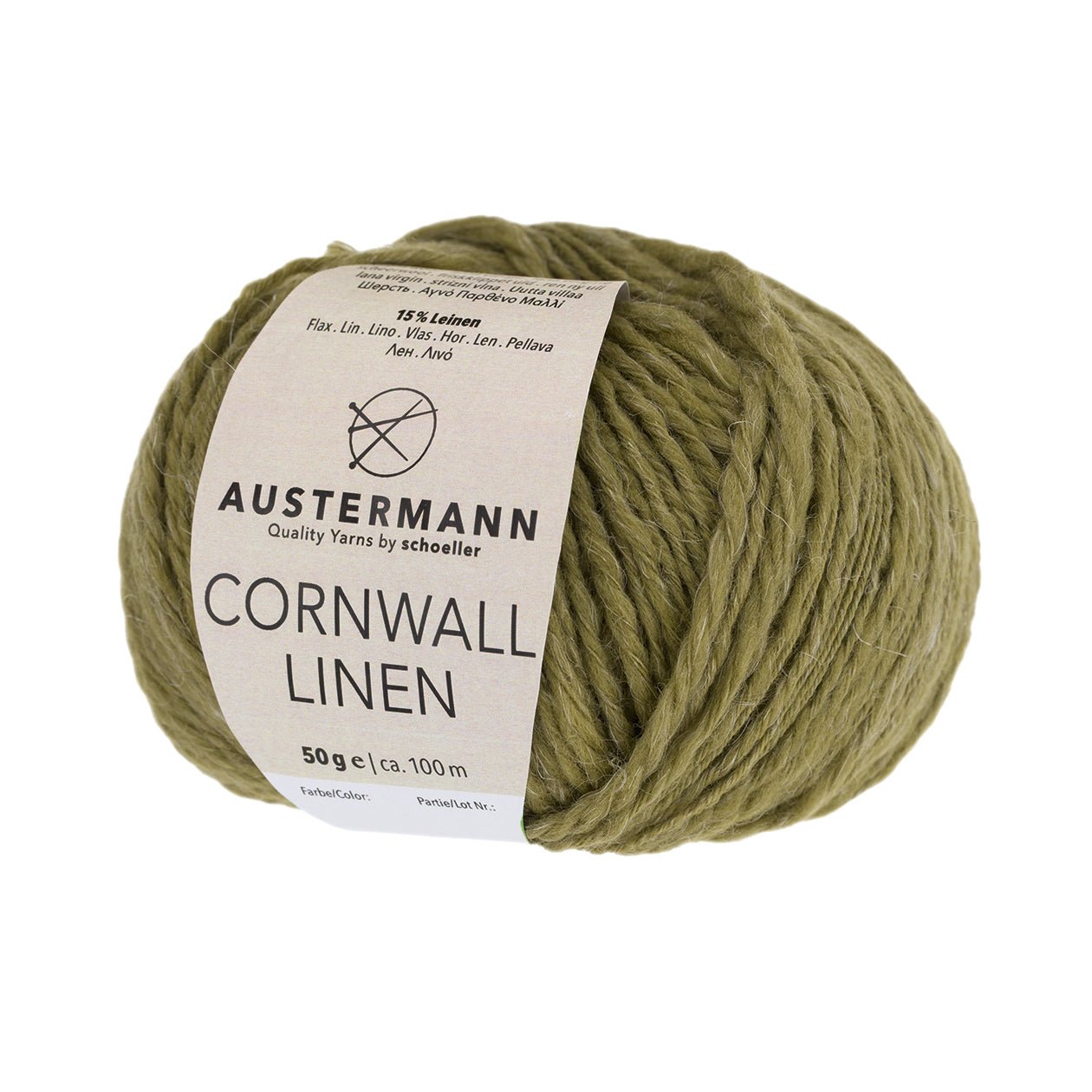 Cornwall Linen | 100 M - 50G | 07 - Schilf - Strickwolle - Handarbeiten - 1