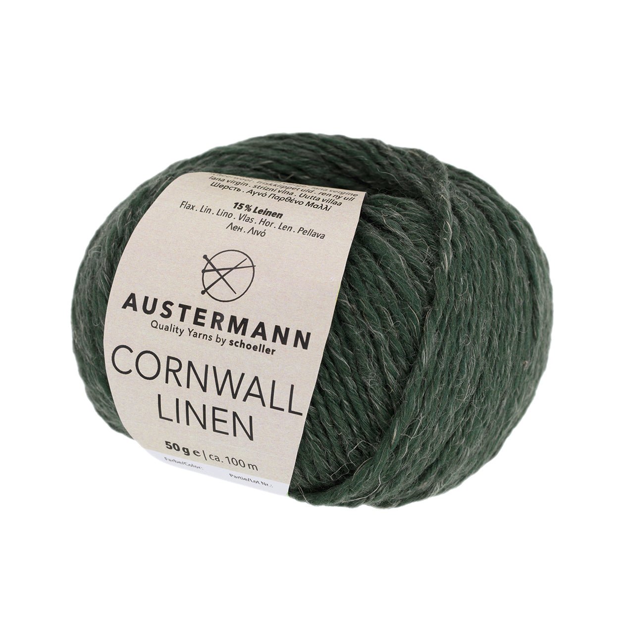 Cornwall Linen | 100 M - 50G | 08 - Tanne - Strickwolle - Handarbeiten - 1