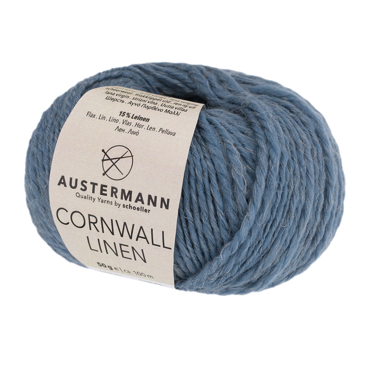 Cornwall Linen | 100 M - 50G | 12 - Jeans - Strickwolle - Handarbeiten - 1