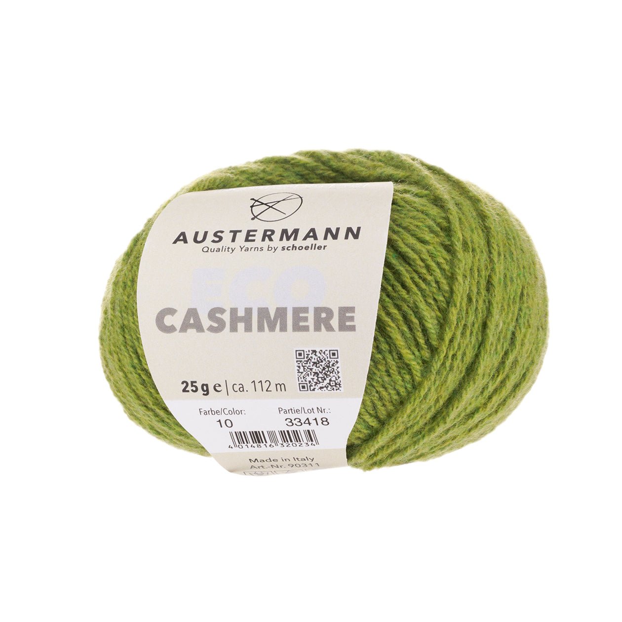 Eco Cashmere | 112 M - 25 G | 10 - Gruen - Strickwolle - Handarbeiten - 1