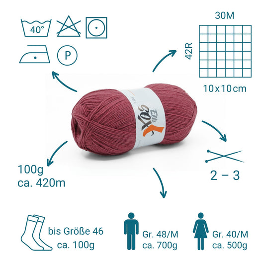 ElbSox Pier 4 | 100g Sockenwolle | 010 - Morgenröte - Handarbeiten - 2