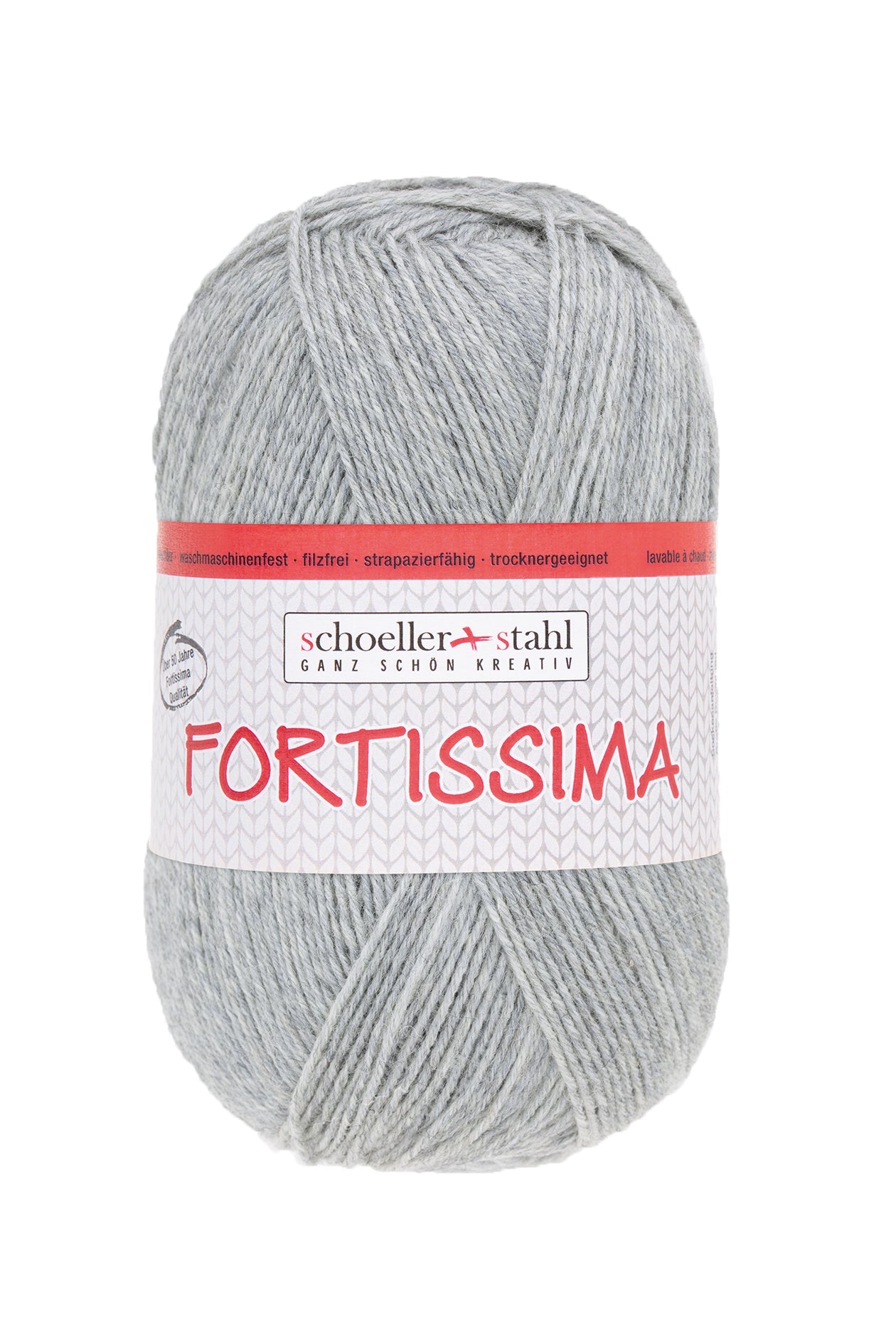 Fortissima 4 - fach Uni - Sockenwolle 100g | Farbe 2055 - GRAU - MELIERT - Handarbeiten - 1