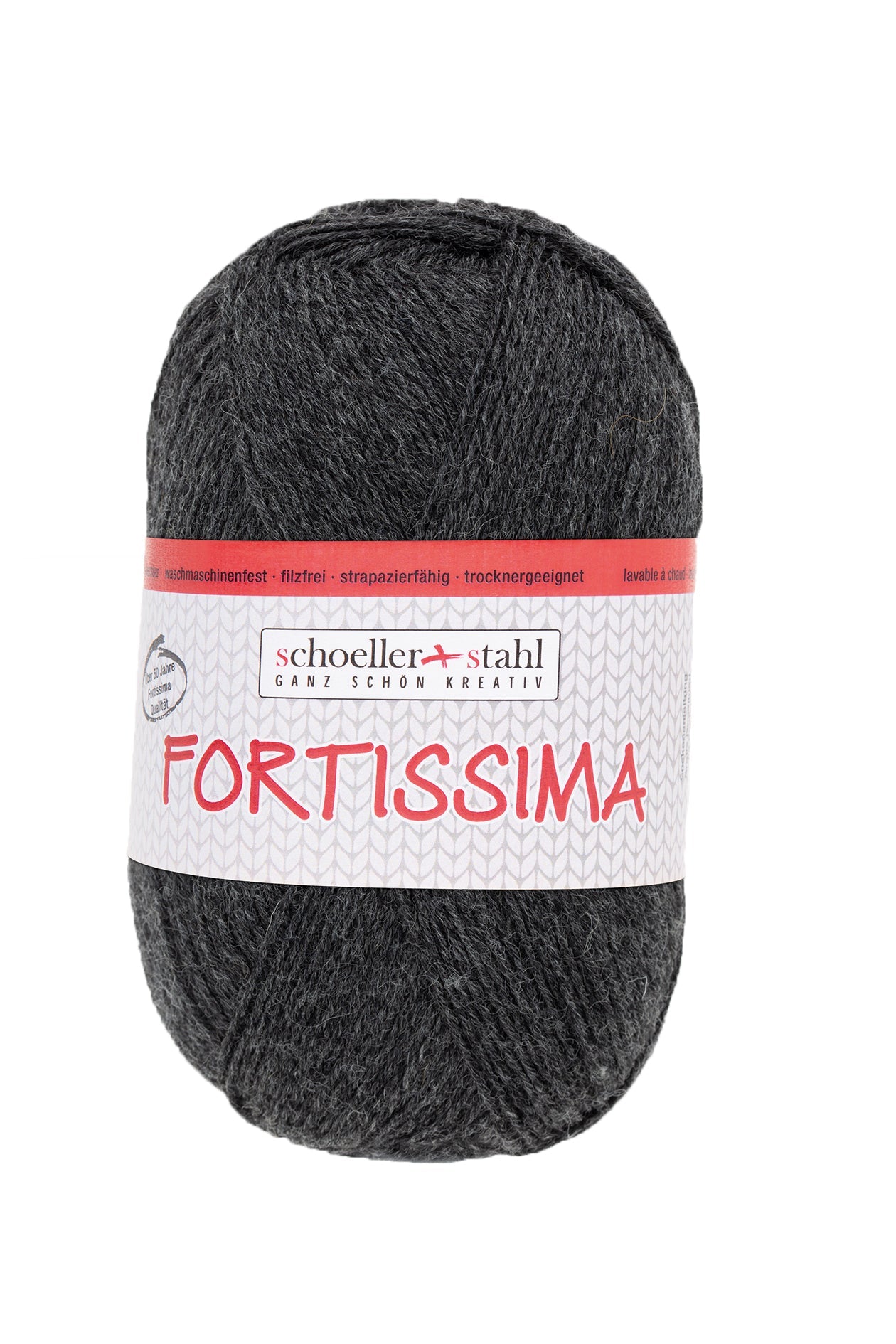 Fortissima 4 - fach Uni - Sockenwolle 100g | Farbe 2058 - FLANELL - MELIERT - Handarbeiten - 1