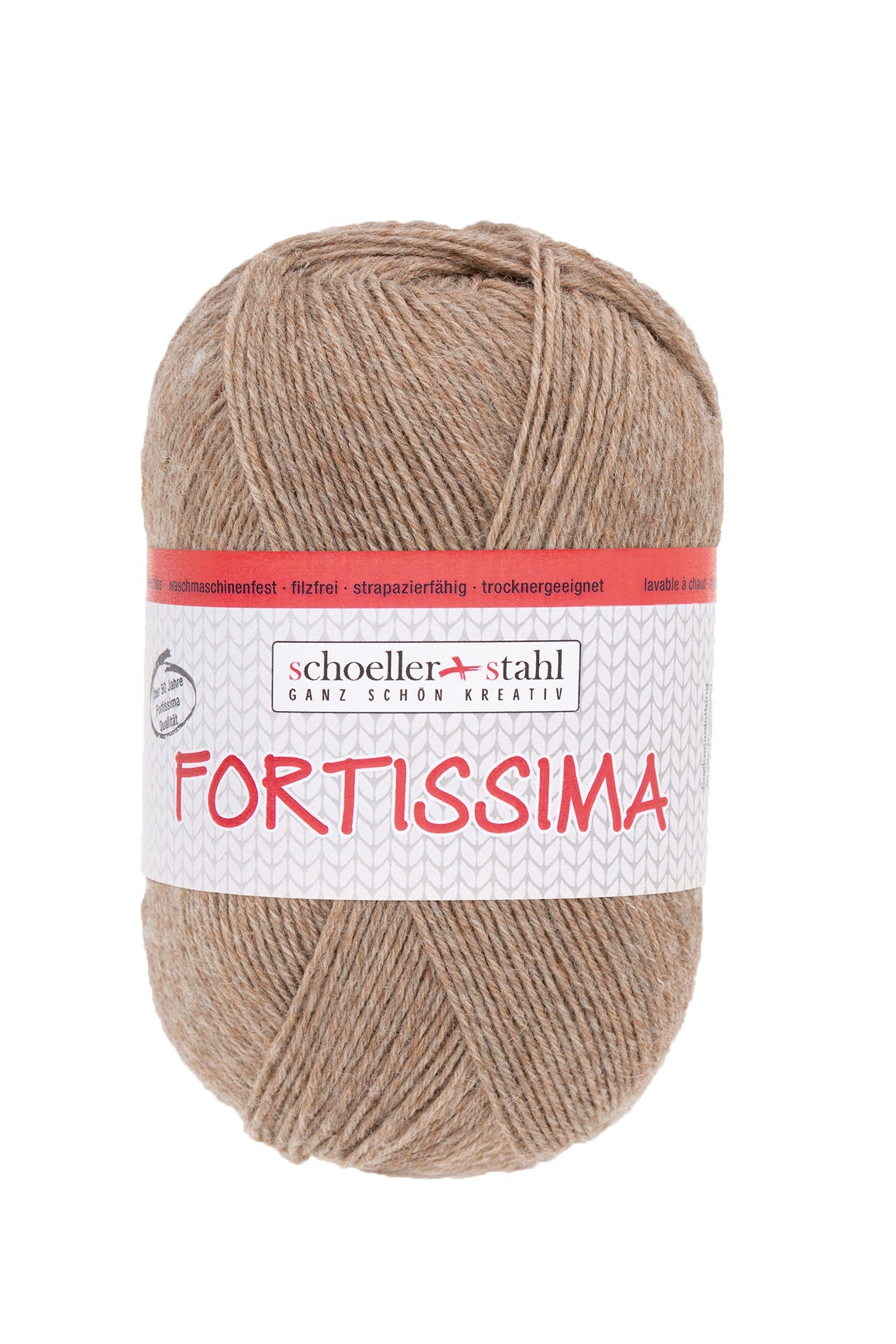 Fortissima 4 - fach Uni - Sockenwolle 100g | Farbe 2072 - KAMEL - MELIERT - Handarbeiten - 1
