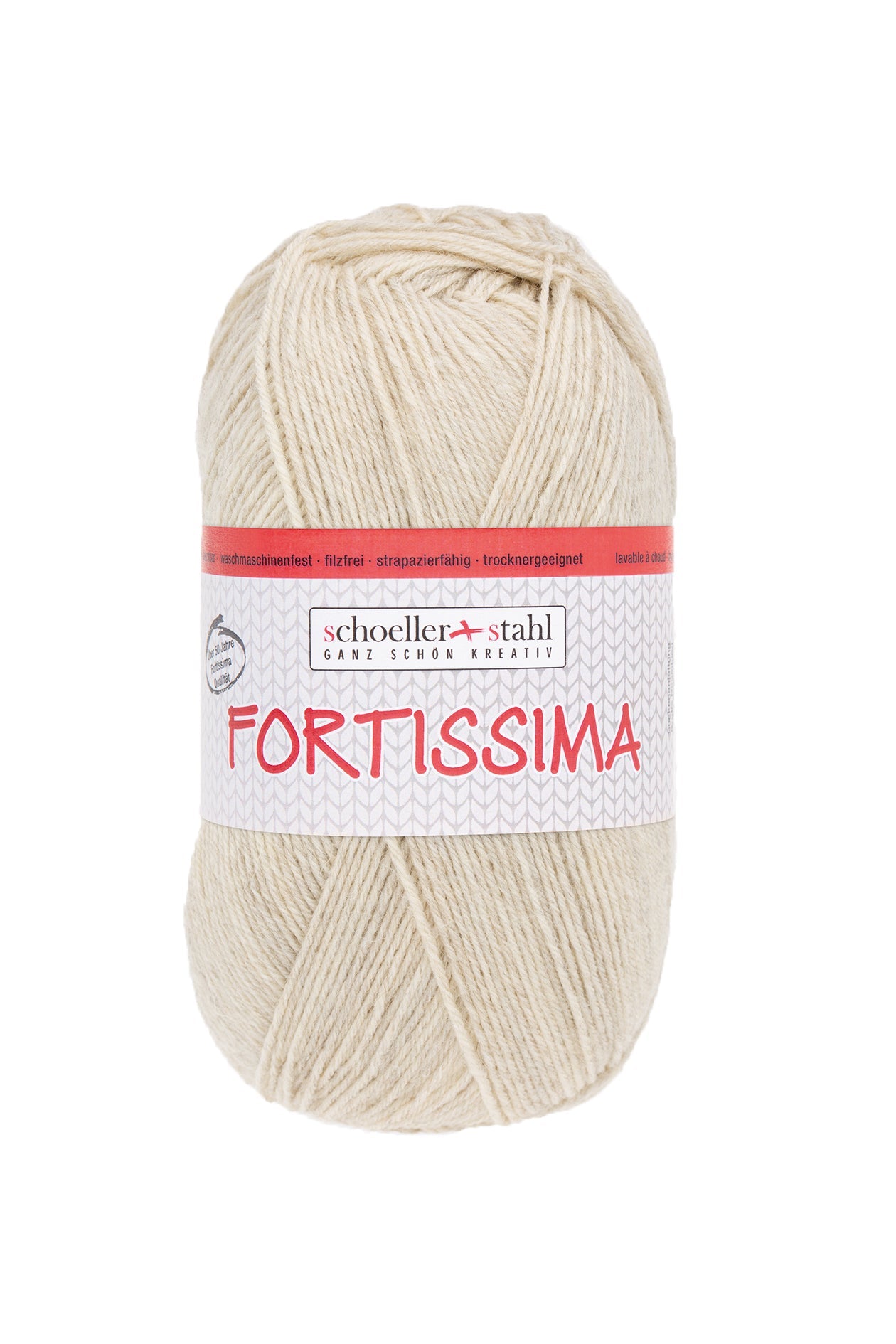 Fortissima 4 - fach Uni - Sockenwolle 100g | Farbe 2073 - SAND - MELIERT - Handarbeiten - 1