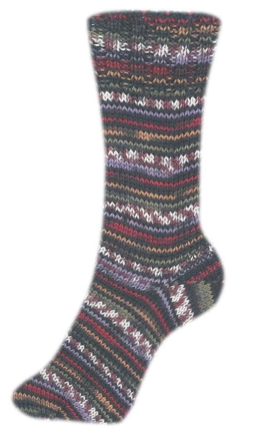 Fortissima 6 - fach bunte Sockenwolle 150g | Farbe 163 - BORDEAUX - BUNT - Handarbeiten - 2