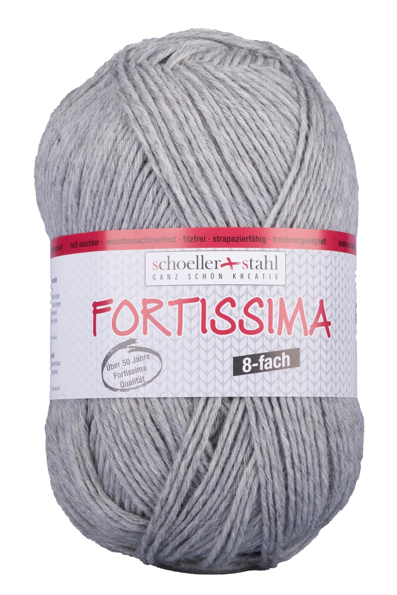 Fortissima 8 - fach Sockenwolle 150g | Farbe 8055 - GRAU - MELIERT - Handarbeiten - 1