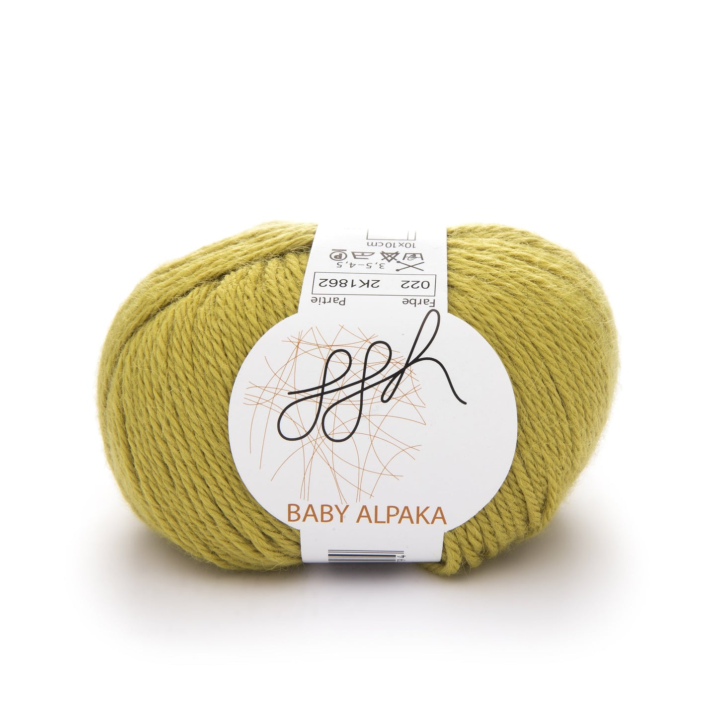 ggh Baby Alpaka Farbe | 100% Baby Alpaka Wolle | 100m/50g | 022 - Leuchtend Senf - Handarbeiten - 1