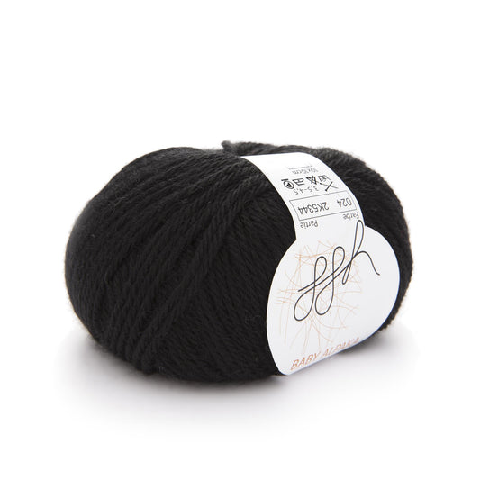 ggh Baby Alpaka Farbe | 100% Baby Alpaka Wolle | 100m/50g | 024 - Schwarz