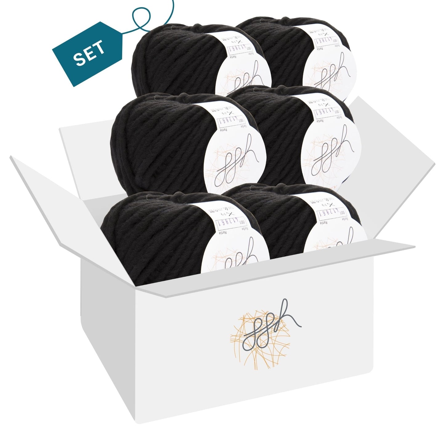 ggh Husky Box | 300g Set (6x50g) – 001 – Schwarz - Handarbeiten - 4