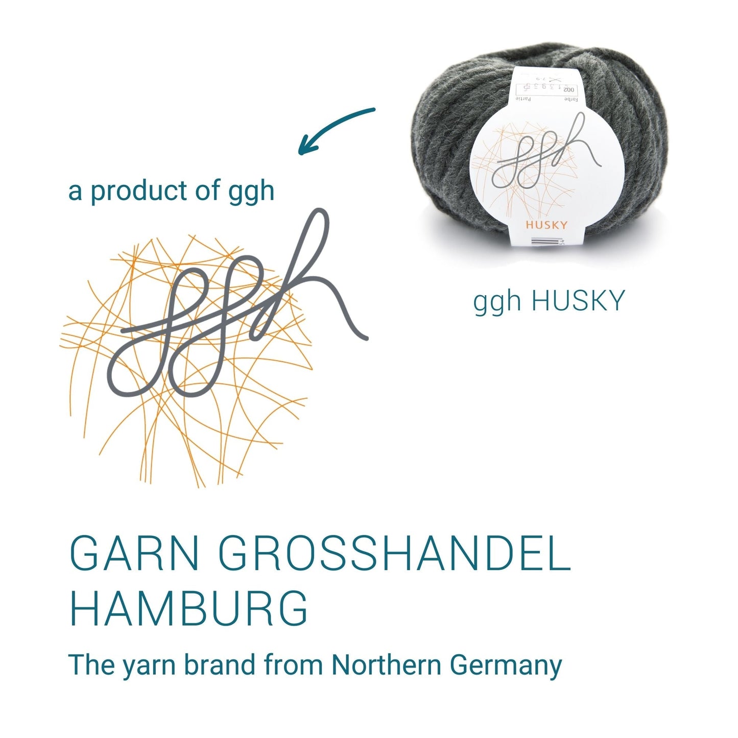 ggh Husky Box | 300g Set (6x50g) – 002 – Anthrazit - Handarbeiten - 6