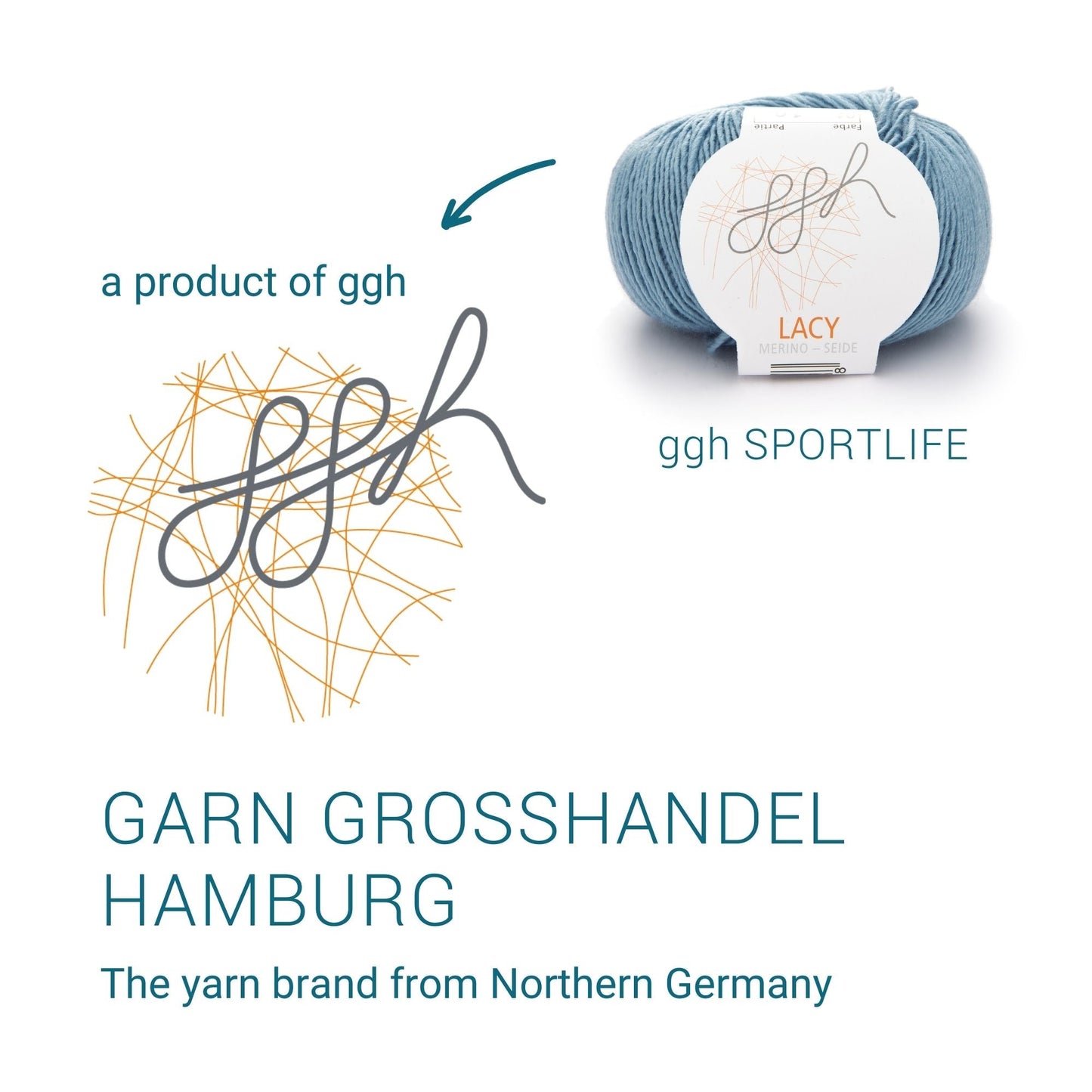 GGH Lacy | Merinowolle mit Seide | 25g - 170m | 004 - Eisblau - Strickwolle - Handarbeiten - 5