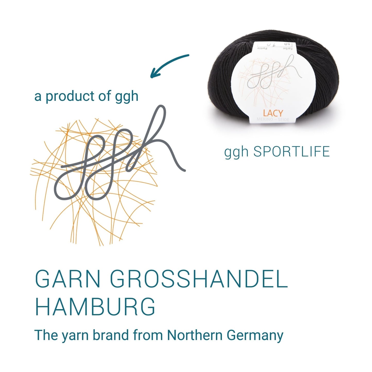 GGH Lacy | Merinowolle mit Seide | 25g - 170m | 010 - Schwarz - Strickwolle - Handarbeiten - 5