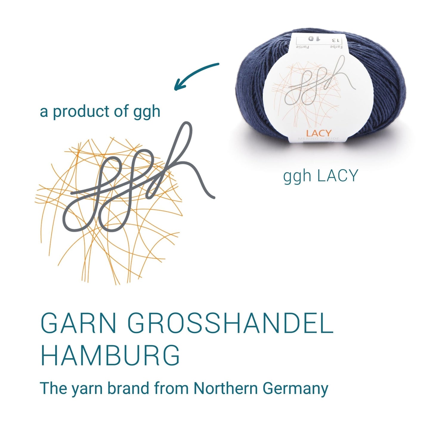 GGH Lacy | Merinowolle mit Seide | 25g - 170m | 013 - Dunkelblau - Strickwolle - Handarbeiten - 5