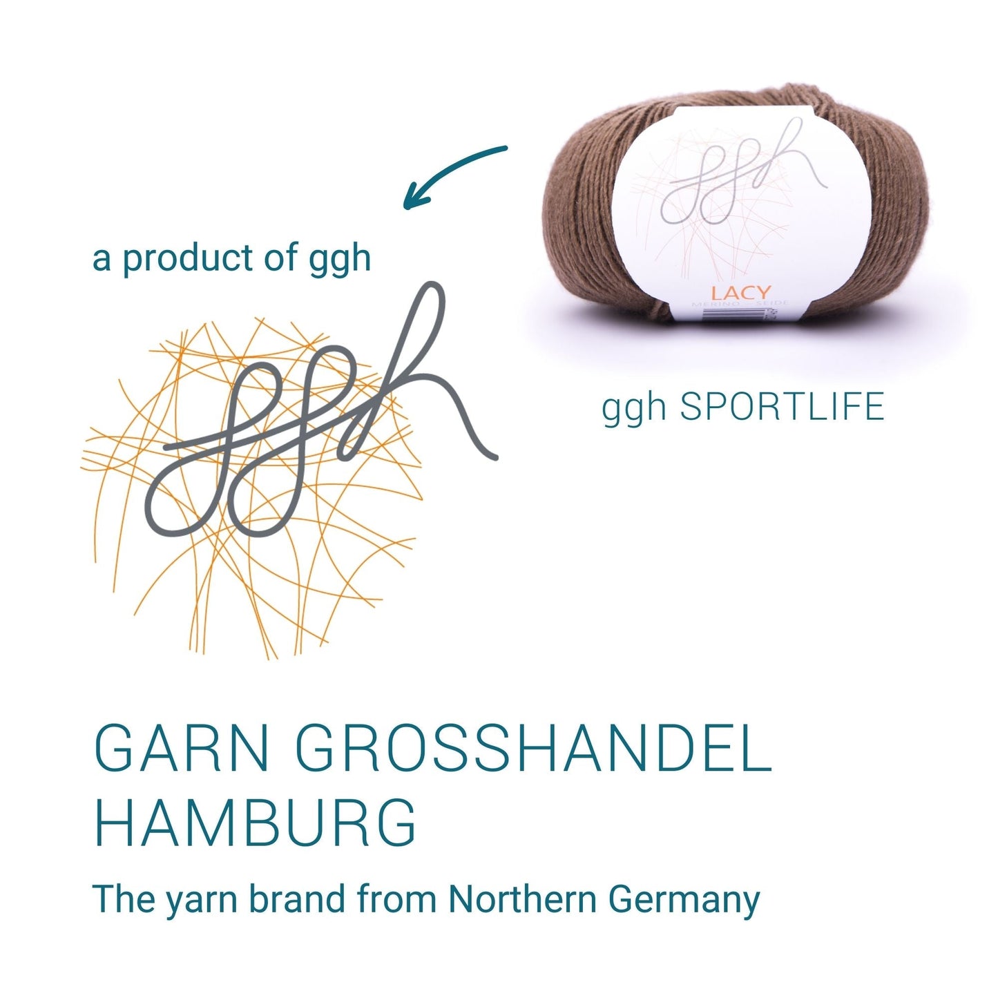 GGH Lacy | Merinowolle mit Seide | 25g - 170m | 018 - Braun - Strickwolle - Handarbeiten - 5