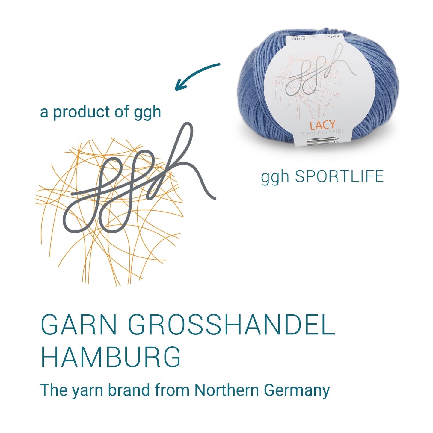 GGH Lacy | Merinowolle mit Seide | 25g - 170m | 021 - Blau - Strickwolle - Handarbeiten - 5