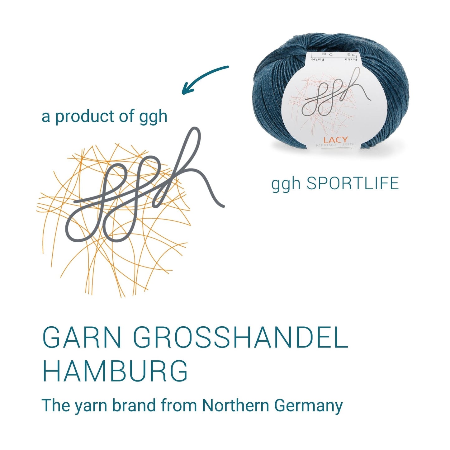 GGH Lacy | Merinowolle mit Seide | 25g - 170m | 025 - Petrol - Strickwolle - Handarbeiten - 5