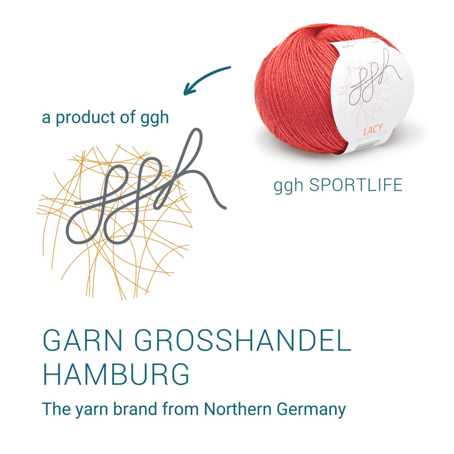 GGH Lacy | Merinowolle mit Seide | 25g - 170m | 027 - Marsrot - Strickwolle - Handarbeiten - 5