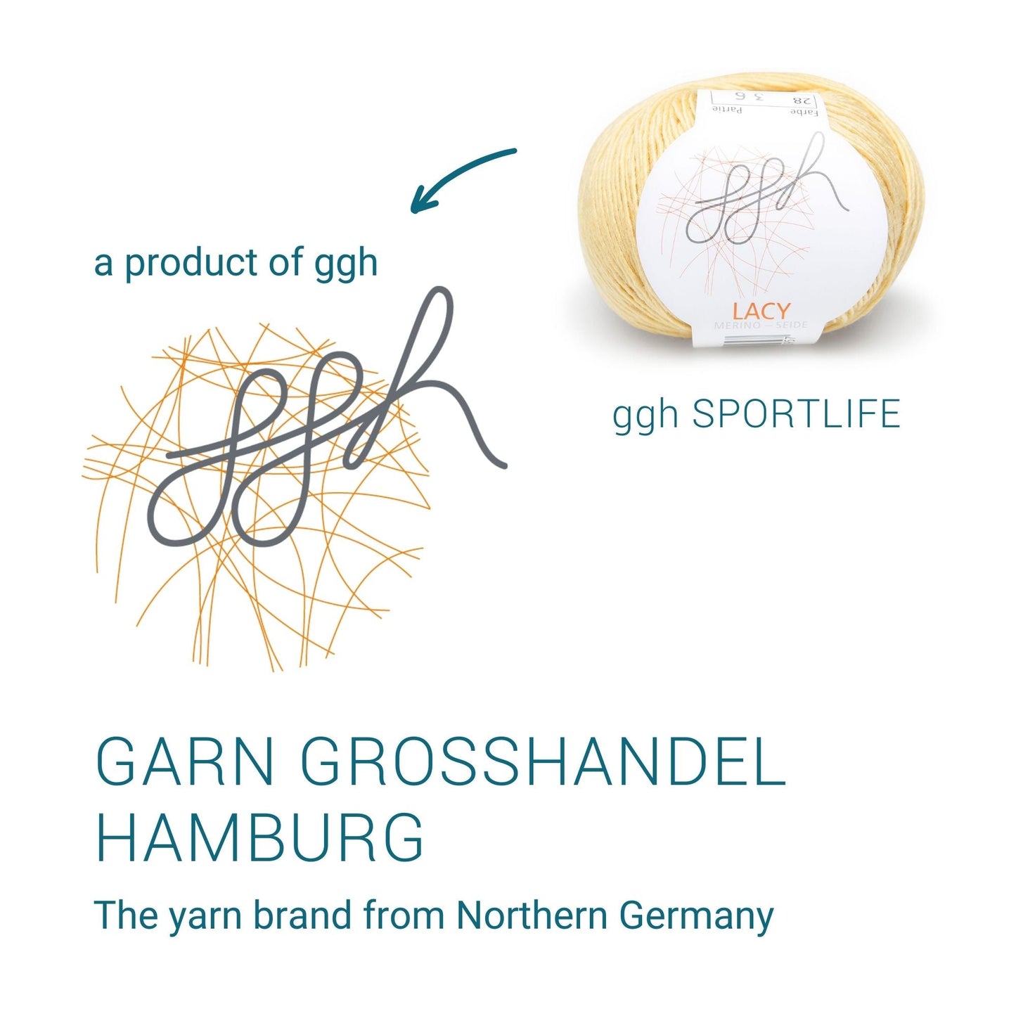 GGH Lacy | Merinowolle mit Seide | 25g - 170m | 028 - Senfgelb - Strickwolle - Handarbeiten - 5