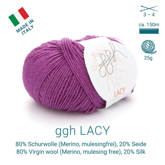 ggh Lacy | Set mit 4 x 25g (insg. 100g) - 012 - Zyklam - Strickwolle - Handarbeiten - 2