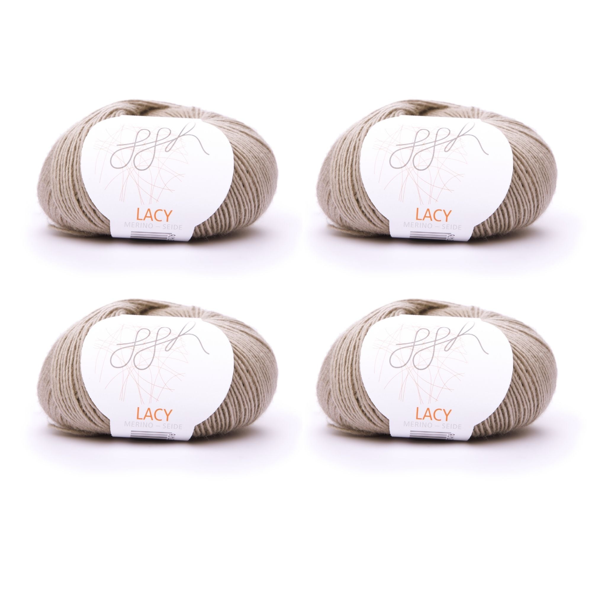 Fil à Tricoter Lacy - Laine Mérinos Avec Soie - Pelote 25g / 150m - Aiguilles 3-4 Mm - Couleur Blanc - 4