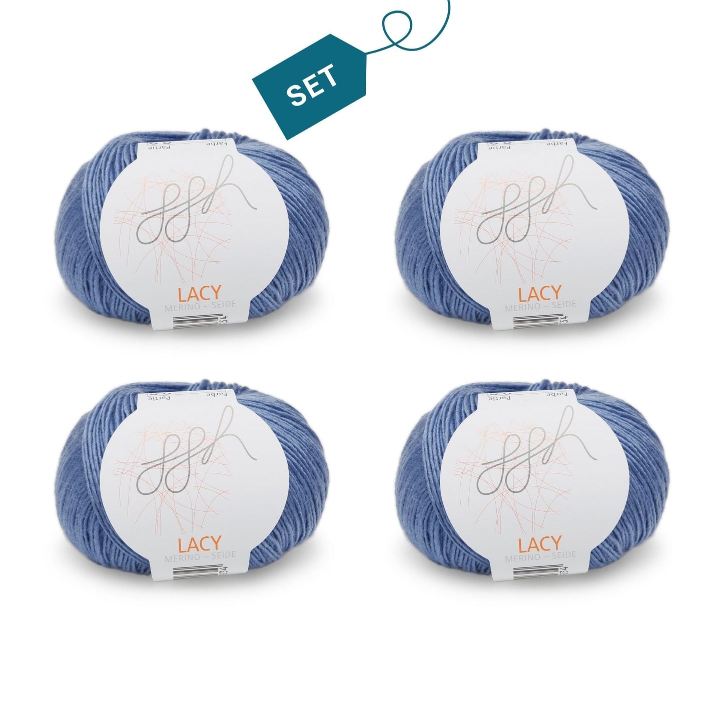 ggh Lacy | Set mit 4 x 25g (insg. 100g) - 021 - Blau - Strickwolle - Handarbeiten - 7
