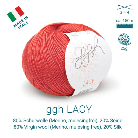 ggh Lacy | Set mit 4 x 25g (insg. 100g) - 027 - Marsrot - Strickwolle - Handarbeiten - 2