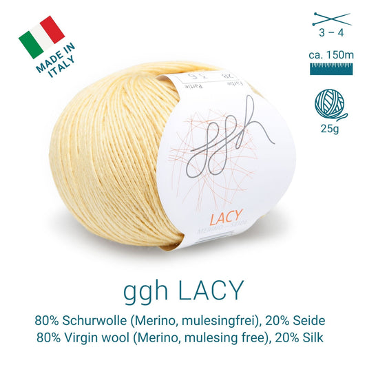 ggh Lacy | Set mit 4 x 25g (insg. 100g) - 028 - Senfgelb - Strickwolle - Handarbeiten - 2