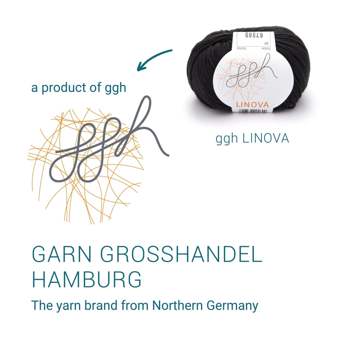 ggh Linova | 100% Baumwolle | 100m/50g | 001 - Schwarz - Handarbeiten - 5