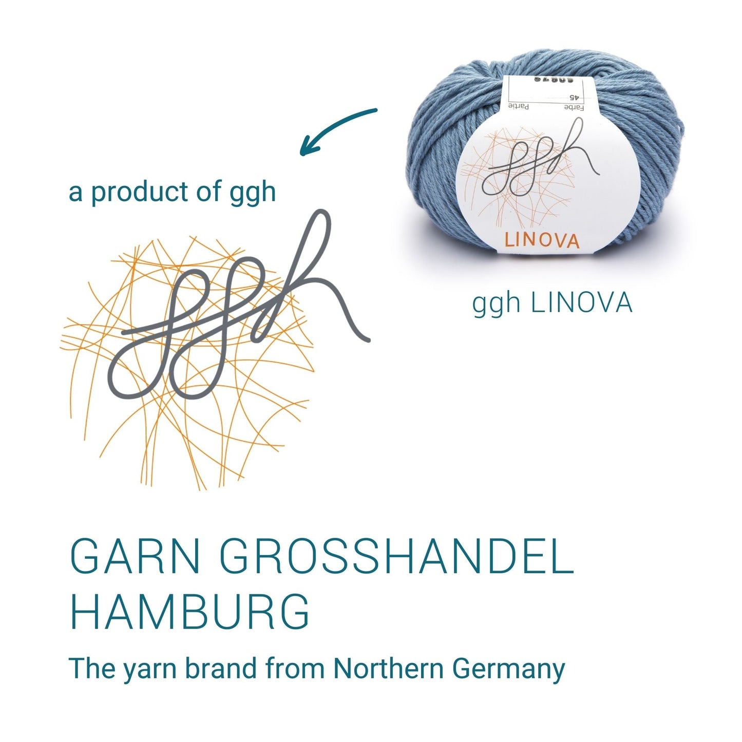 ggh Linova | 100% Baumwolle | 100m/50g | 045 - Graublau - Handarbeiten - 5