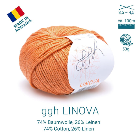 ggh Linova | 100% Baumwolle | 100m/50g | 072 - Mandarine - Handarbeiten - 2