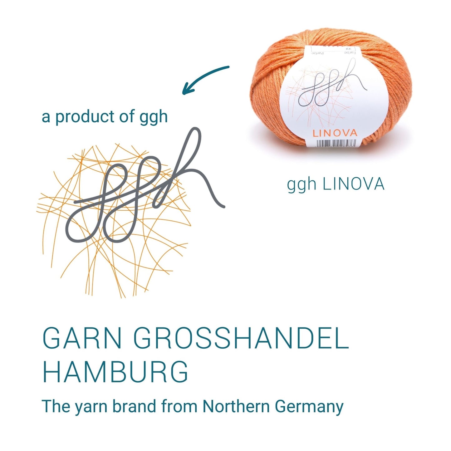 ggh Linova | 100% Baumwolle | 100m/50g | 072 - Mandarine - Handarbeiten - 5