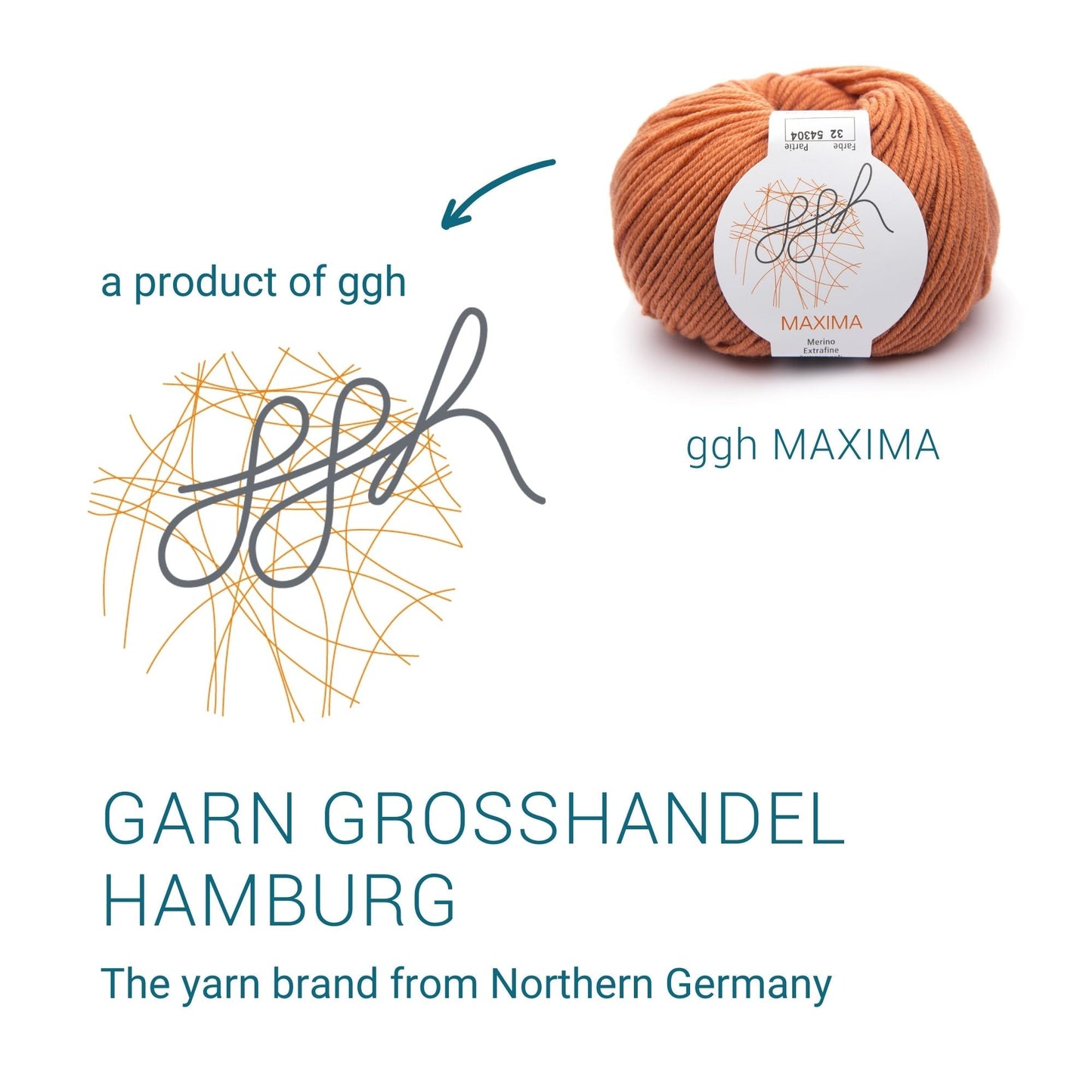 ggh Maxima Box | 300g Set (6x50g) – 032 – Rostorange - Handarbeiten - 6