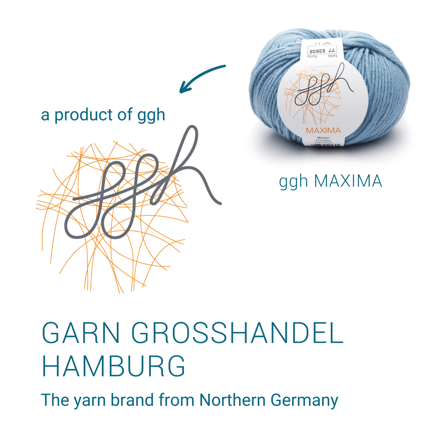 ggh Maxima Box | 300g Set (6x50g) – 077 – Hellblau - Handarbeiten - 6