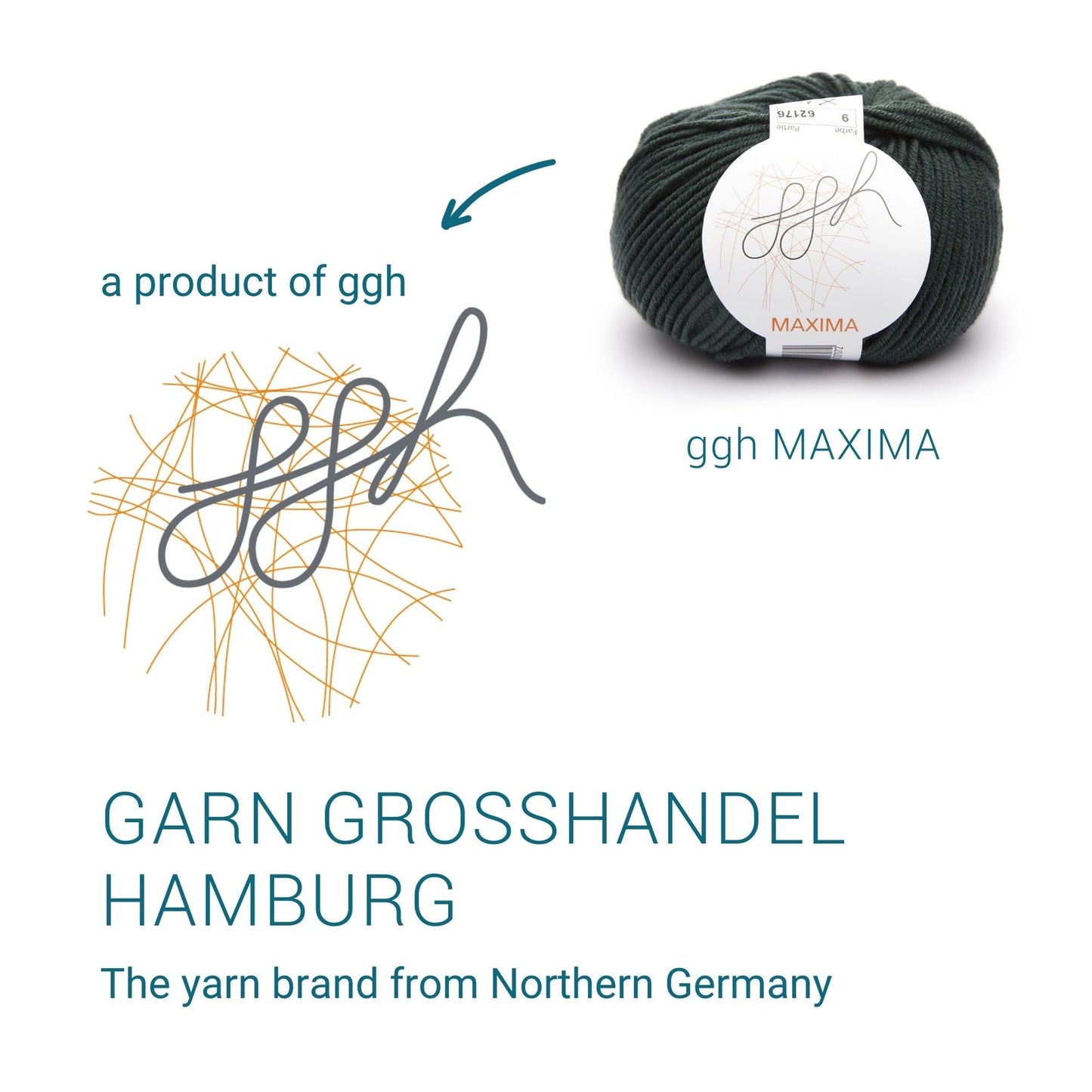 ggh Maxima | Merinowolle | 110m/50g | 009 - Grüner Schiefer - Handarbeiten - 4