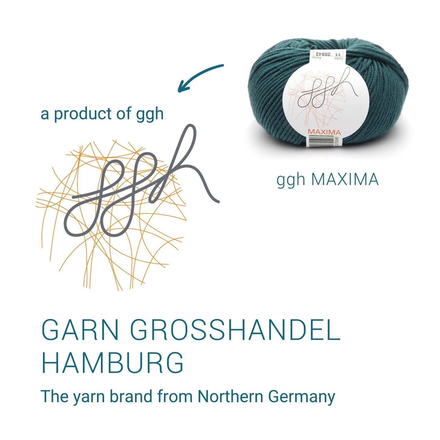 ggh Maxima | Merinowolle | 110m/50g | 011 - Tiefes Blaugrün - Handarbeiten - 4