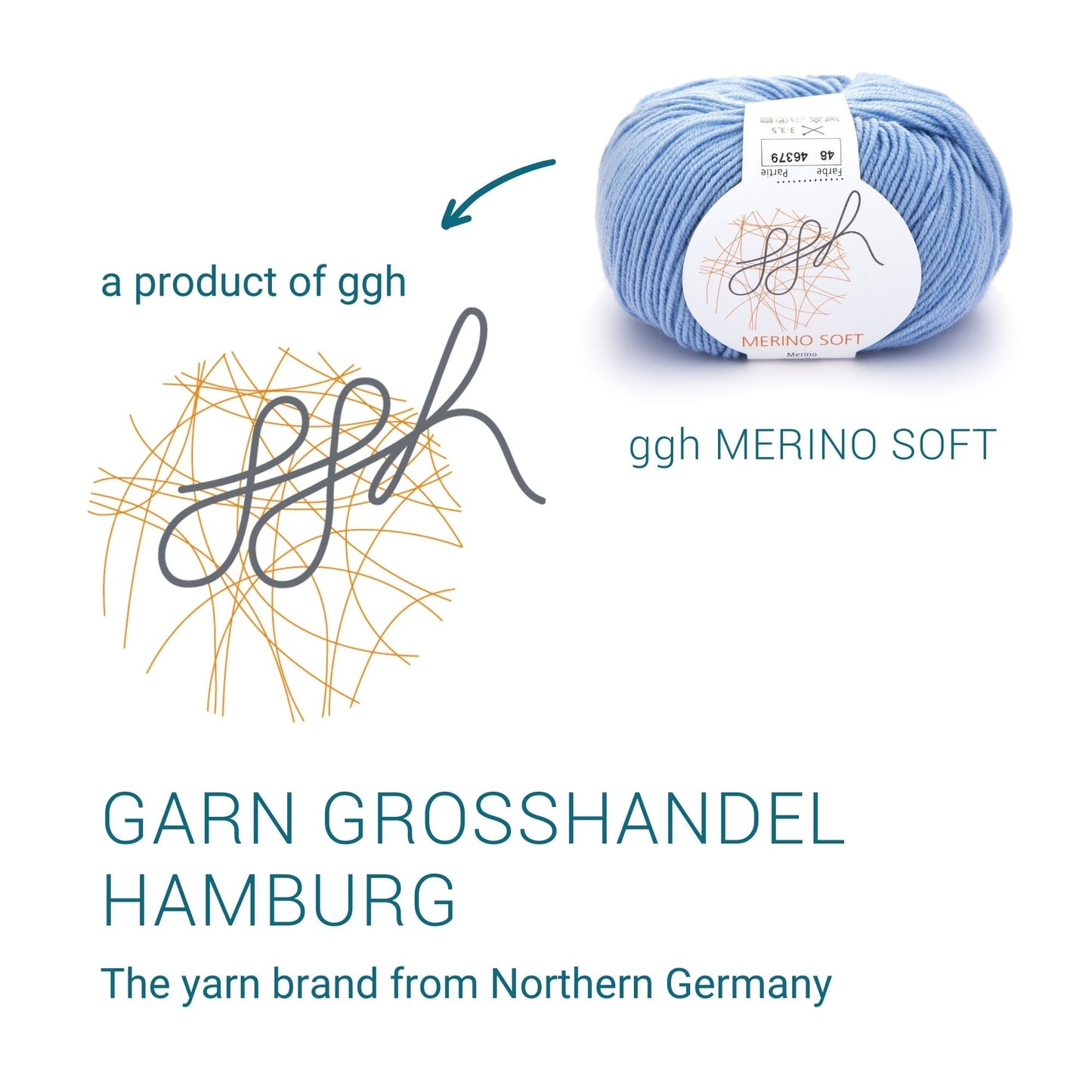 ggh Merino Soft | Merinowolle | 170m/50g | 048 - Himmelblau - Handarbeiten - 4