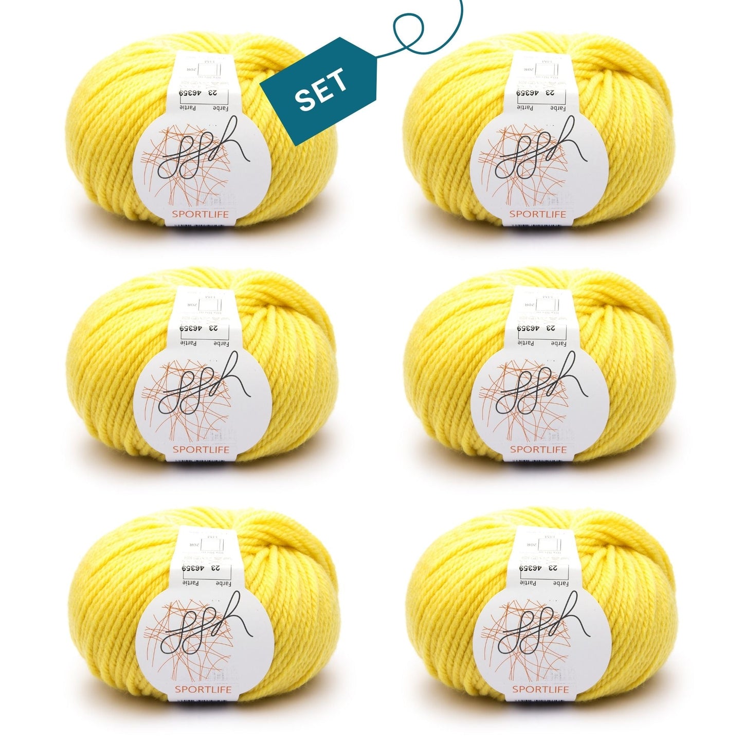 ggh Sportlife Box | Set mit 300g (6x50g) | 023 – Sonnenreflex - Strickwolle - Handarbeiten - 7