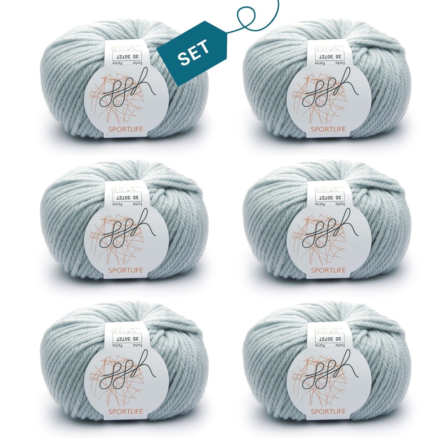 ggh Sportlife Box | Set mit 300g (6x50g) | 035 – Eisgrau - Strickwolle - Handarbeiten - 7