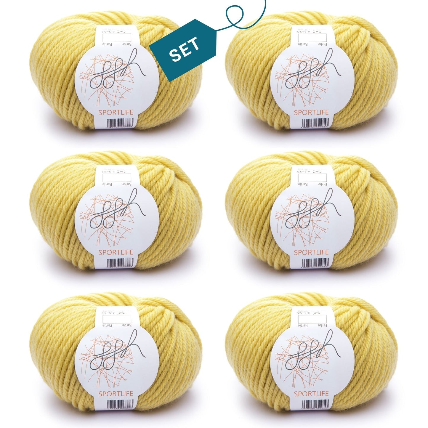 ggh Sportlife Box | Set mit 300g (6x50g) | 048 – Senfgelb - Strickwolle - Handarbeiten - 7